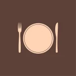 Assiette et couverts pour illustrer la partie alimentation du site