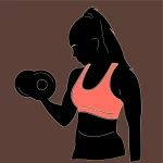 Silhouette de femme avec une haltère pour illustrer la section exercices du site un esprit sain dans un corps sain