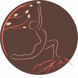 Logo du site un esprit sain dans un corps sain une silhouette qui interagit avec la terre et la nature